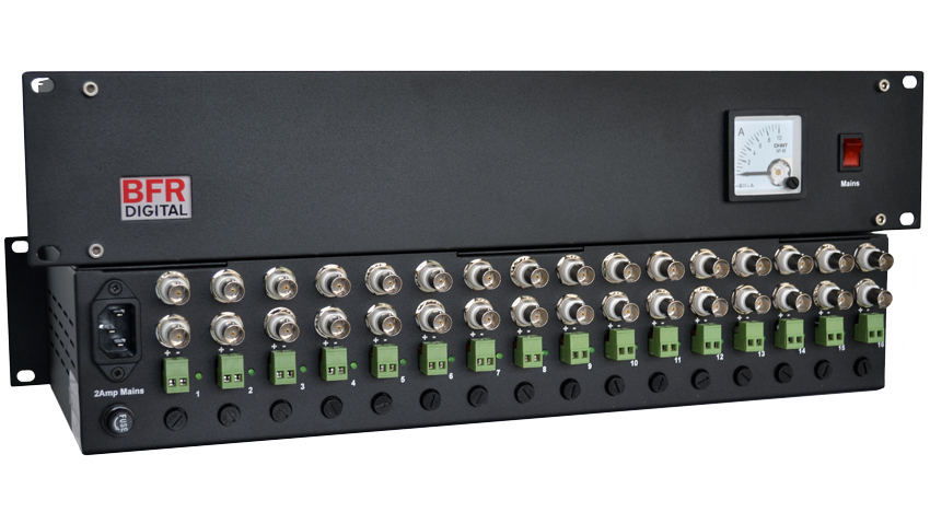 CCTV 24 Volt AC 10Amp Power Supply with 16 channel Video Surge Protection