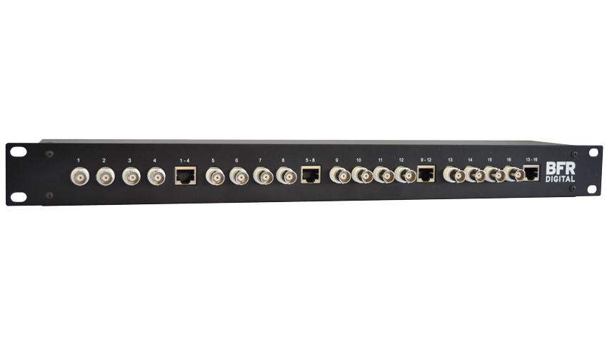 16 Channel Passive CCTV Video Balun with RJ45 Sockets